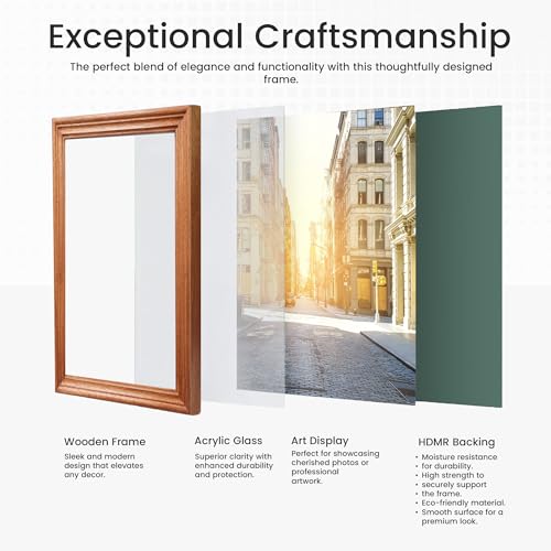 Image of Handmade Wooden Rectangular Photo Frame, A3 (29.7 x 42 cm) Display for Artworks, Pictures and Photos of Your Loved Ones, Best for Home, Office, Wall Decor, Living Room, Bedroom, Warm Walnut