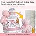 Lil' Baby Cakes Baby Girl Diaper Cake with Pink Plush Teddy Bear for Baby Showers or Newborn Gift - Pink and White Colors - Handmade Gift Using 42 Swaddler 1 Diapers - Size 10 in x 12 in