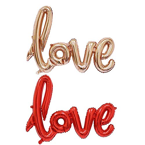 BinaryABC Love Foil Balloon Mylar Balloons Valentines Day Wedding Party Decoration 2Pcs