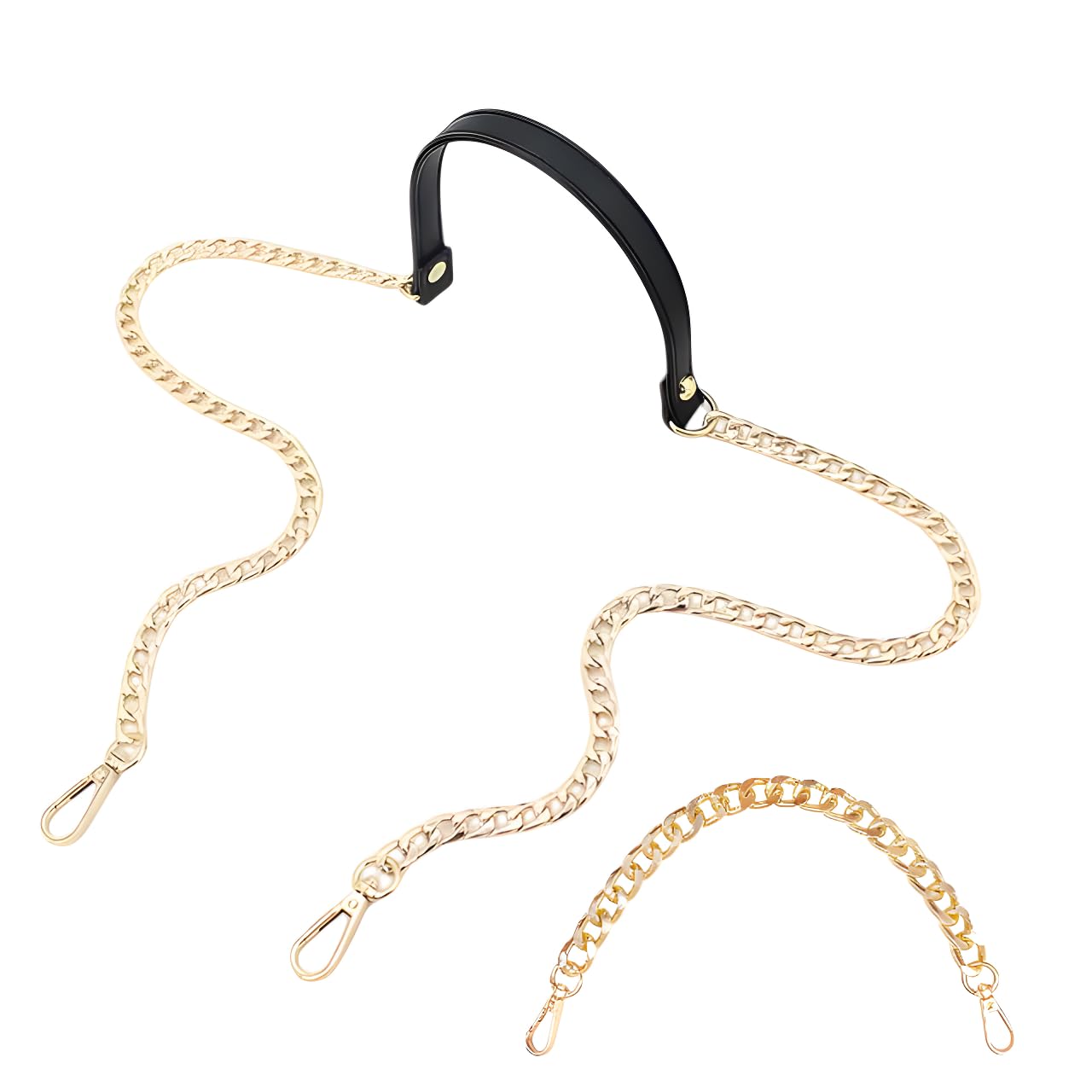 Replacement Golden Chain Strap for Handbags Purse Sling Bag Chain with Belt for Shoulder Bag Premium Chain Handle Adjustable Metal Strap Size 50 inches Gold Plated. Long and Short Chain Pack of 2.-picture-52