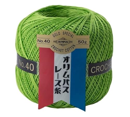 オリムパス製絲 金票 レース糸 #40 Col.228 黄緑系 50g 約445m