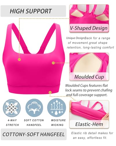 Image of RUNNING GIRL Sports Bra for Women, Molded Cup High Impact Sports Bras for Women with Sewn in Pads