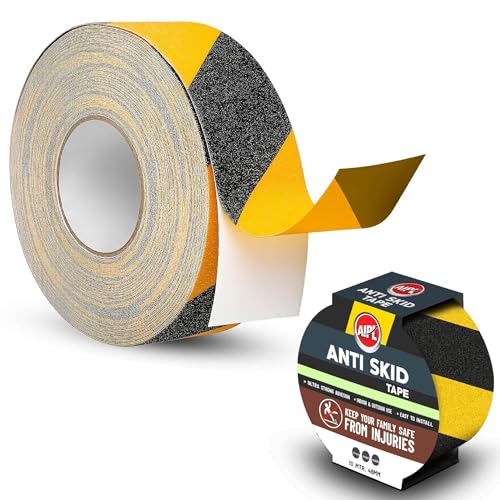 AIPL Premium Heavy Duty Strong Anti Skid Tape for Safety and Traction, Indoor or Outdoor, Stair and other Slippery Surfaces | Waterproof,Black & Yellow - 48 MM X 32.80 Foot (B0D9NK8WV4) Amazon Price History, Amazon Price Tracker