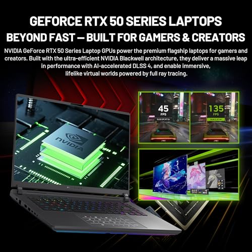 Image of ASUS ROG Strix G16 16 inch 2.5K 240Hz Gaming Laptop, Intel Ultra 9 275HX, GeForce RTX 5070 Ti 12GB GDDR7, 64GB DDR5, 5TB Storage (4TB SSD&1TB Docking Station), Backlit Keyboard, Wi-Fi 7, Win 11 Pro, Gray