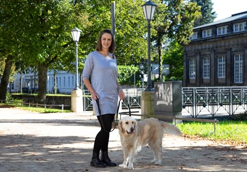 CopcoPet Fettlederleine 1,5m x 12mm Braun – Handgefertigt in Deutschland – Mit Handschlaufe & Messingkarabiner – Weich, grifffest & langlebig – Für mittelgroße Hunde, Training & Spaziergang