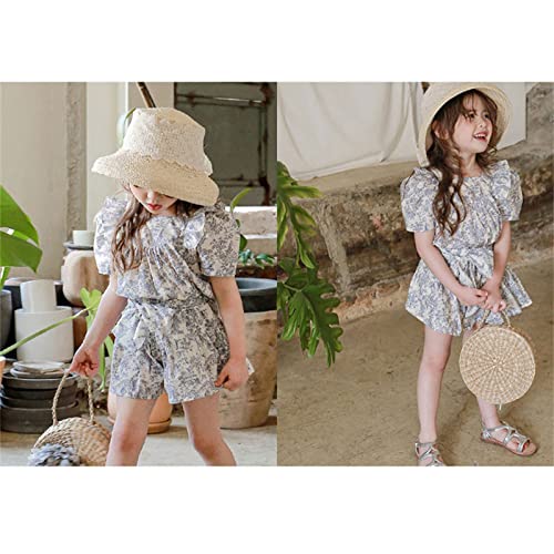 Toddler Girls Shirts Floral Print Short Sleeve Blouses Summer Crew Neck Tees for Kids Child (Purple, 2-3 Years)4