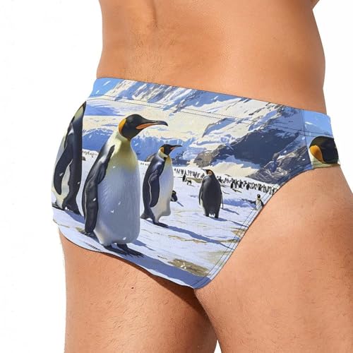 King Penguins Novelty Men's Swimming Brief Swimwear Pants Trunks Beach Shorts Underwear3