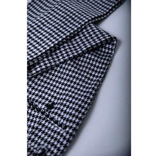 Black Tweed Plaid Trousers Men Casual Pants Wool Formal Suit Pants Men4