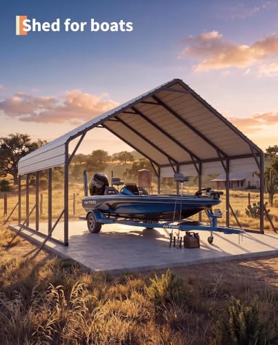 Image of GarveeLife 20 ft x 20 ft x13 ft Metal Carport for 2 Cars