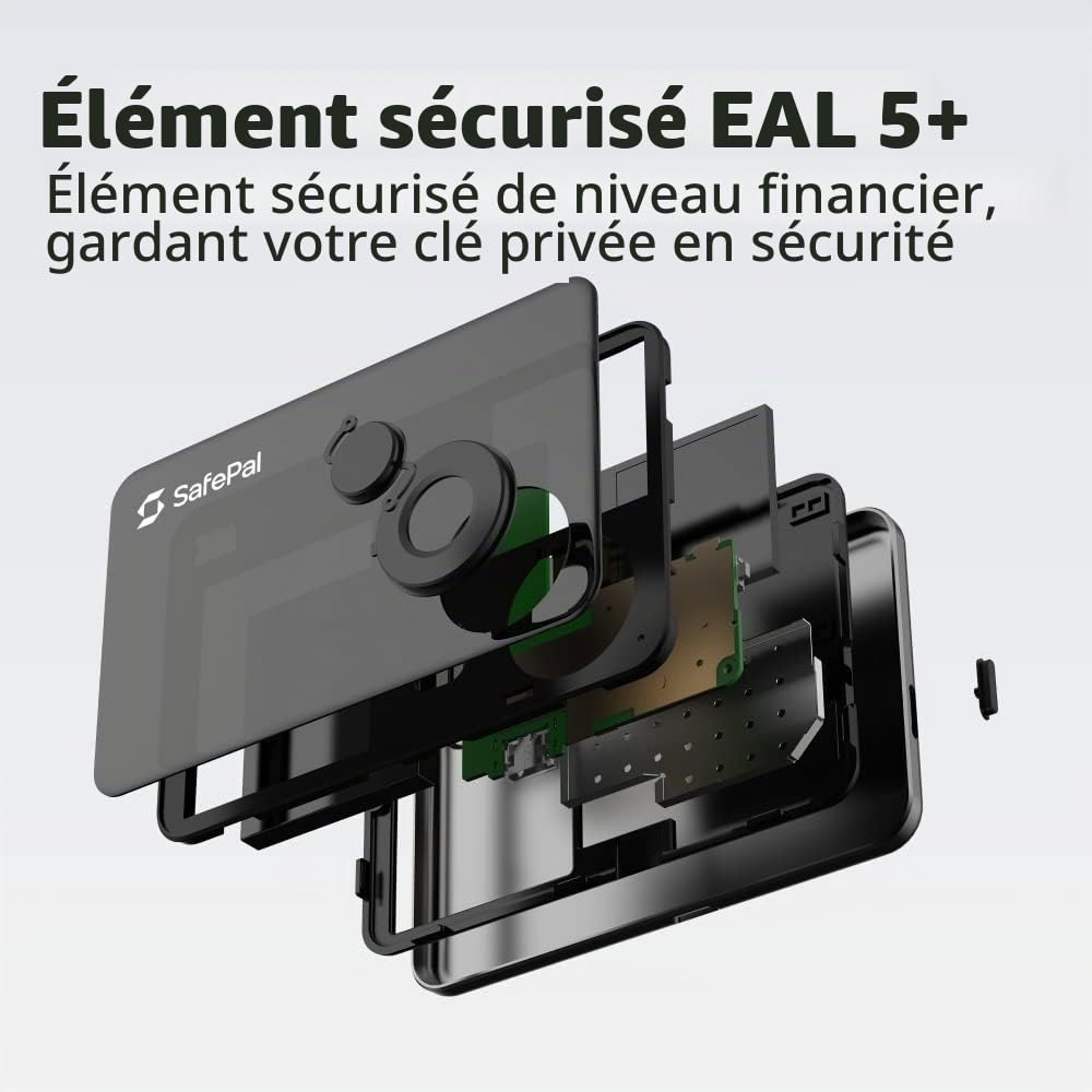 SafePal S1 - Portefeuille matériel de crypto-monnaie, stocke en toute sécurité les clés privées, stockage à froid pour Bitcoin, Ethereum et plus de jetons, NFT, graines et actifs cryptographiques