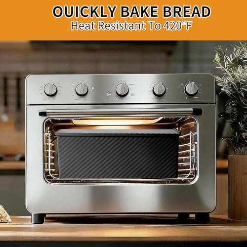 Image of 3 Pack Pullman Loaf Pan with Lids, Non-Stick Bread Loaf Pan, Heavy Duty Carbon Steel Corrugated Toast Box for Baking, Square Bread Pans for Homemade Sandwich, Bakeware (Black)