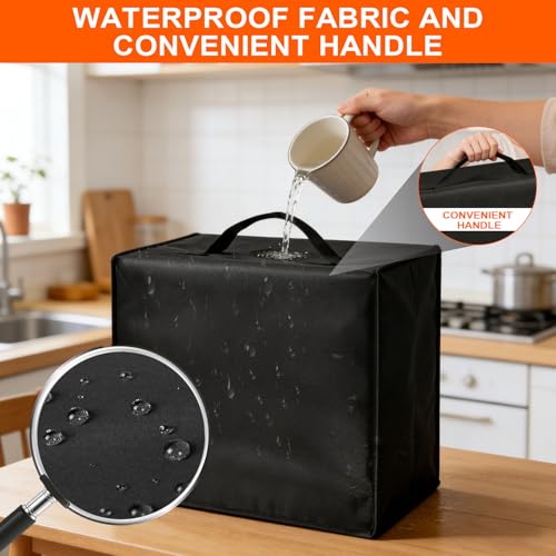 Image of Air Fryer Dust Cover for Gourmia GAF686 Air Fryer 6 Qt, 12 inchD x 10.2 inchW x 13.4 inchH, Reusable 600D Nylon w / 12m Aluminum Foil Cover, Heavy Duty, Heat Resistant, Waterproof, Dustproof