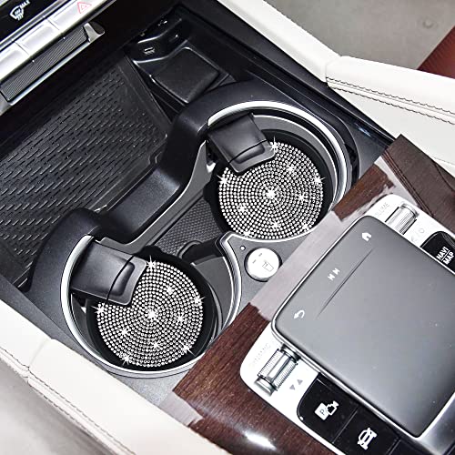 Image of Amooca 4-Pack Car Cup Holder Coaster Bling Crystal Rhinestone Car Interior