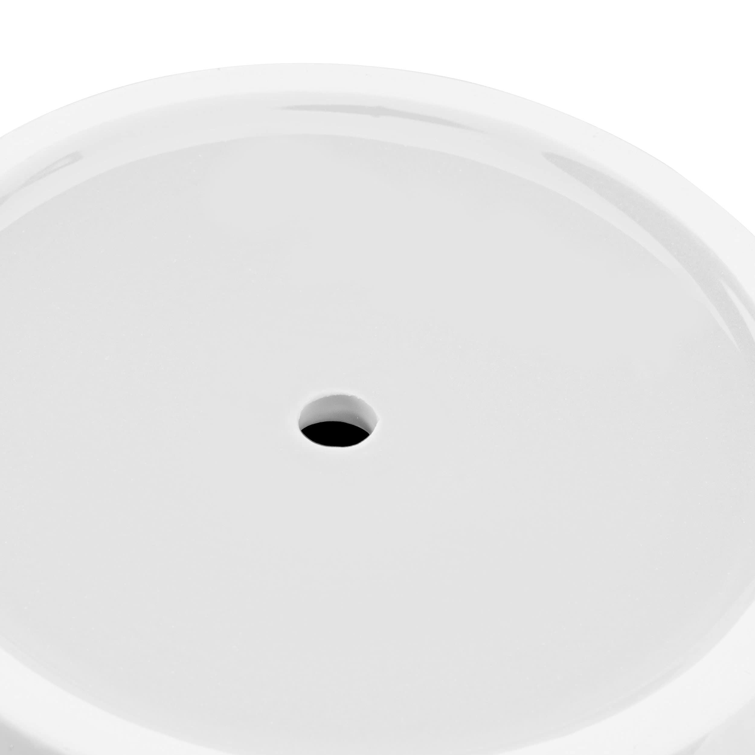 botle Klassischer Blumentopf Keramik Rund Glasiert Untersetzer mit Loch 5 Farben Weiß Gelb Grün Hellblau Betongrau 5 Größen D 13 15 17 18 20 24cm (Weiß, Höhe 19 cm)
