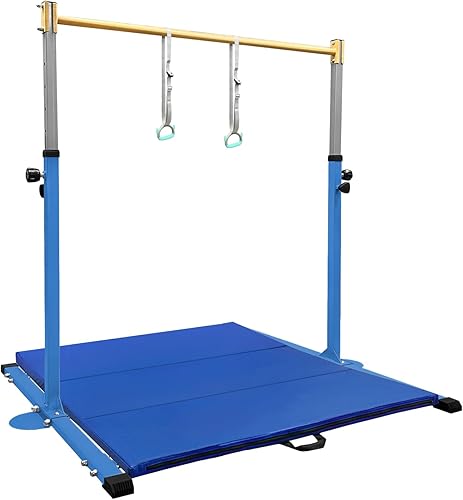 Kip Bar de gimnasia, barra horizontal para niños y niñas, altura ajustable de 3 a 5 pies, equipo de gimnasio en casa, ideal para entrenamiento en