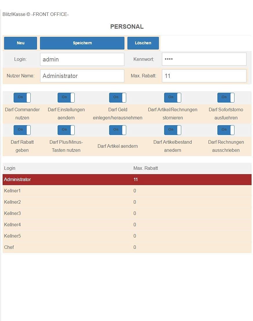 WIN Kassen-Software Blitzkasse Handel für Einzelhandel: Kiosk, Imbiss, Laden, DSFinV-K, TSE-Konform, ohne ABO