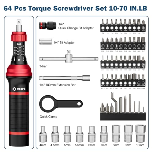 VANPO 64-Piece Torque Screwdriver Set