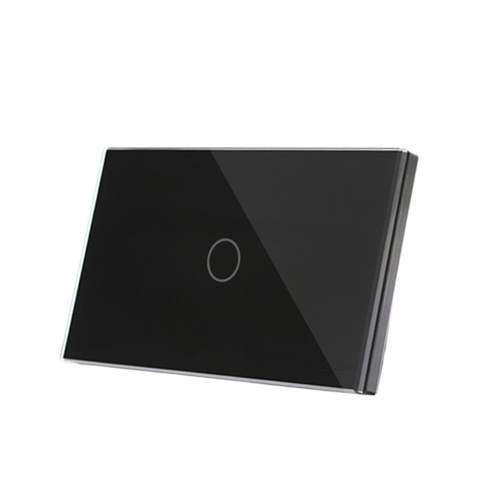 Timbre de puerta con panel táctil de cristal, pantalla de reinicio, interruptor de pared.(Black)