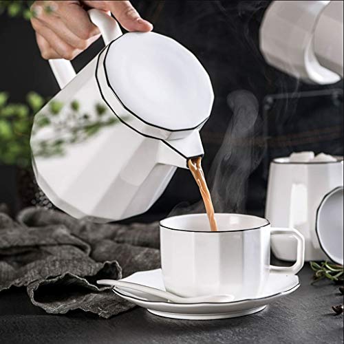 KGDC Juego de café Juego de café de cerámica de Gran Capacidad de café Taza de café de la Tetera de platillo Juego de té… - Imagen 4