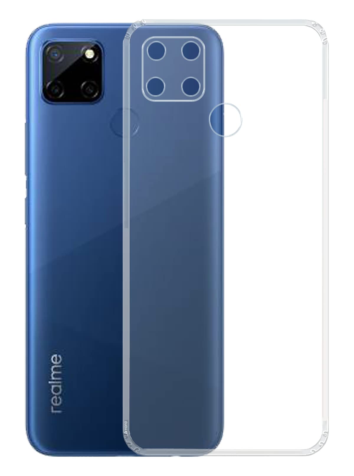 YOFO Rubber Back Cover Case for Realme C12 / C25 / C25s / Narzo 20 / Narzo 30A (Transparent) with Bumper Corner (B08L9G77HY) Amazon Price History, Amazon Price Tracker