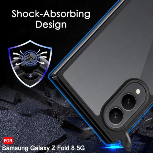 Image of TheGiftKart Hybrid Shockproof Back Cover Case for Samsung Galaxy Z Fold 8 5G | Camera Protection Module | Hard Back Cover Case for Samsung Z Fold8 5G (PC & TPU, Transparent Clear Back, Black Sides)