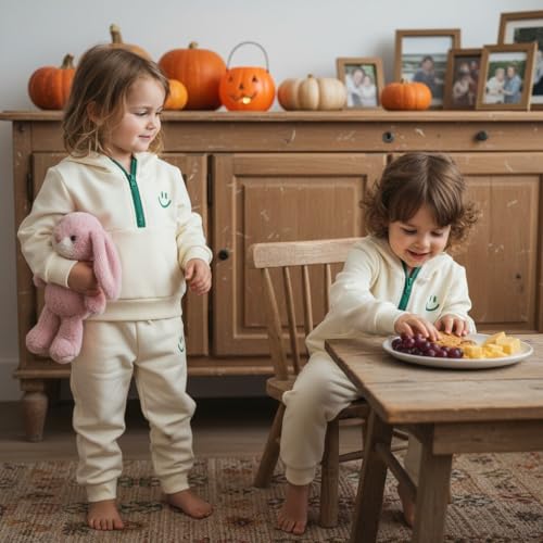 Image of YOUNGER STAR Toddler Baby Boy Girl Clothes Fall Winter Outfits Long Sleeve Hoodie Sweatshirt Sweat Pants Cotton Sweatsuits