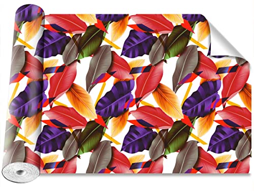 Papier Peint Feuilles et Fleurs Grand Format 416x254cm Décoration Maison
