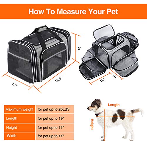 Maskeyon Tsa Airline Approved Soft Sided Pet Carrier Top Loading 4 Side Expandable Large Travel Cats Carrier Collapsible With 3 Removable Washable Pads And 3 Pockets For Cats Kitten And Small Dogs #TOP1