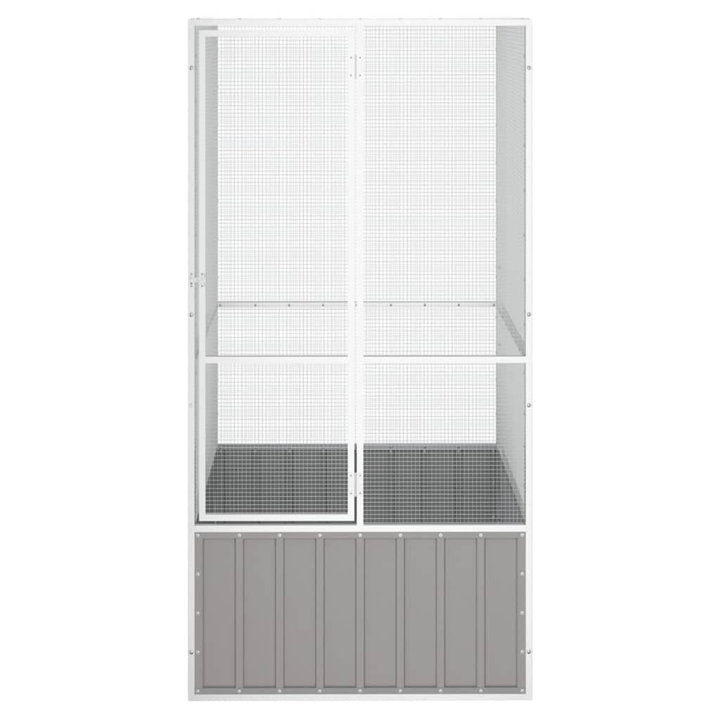 KOIECETA Vogelkäfig Grau 111x107x211,5 cm Verzinkter Stahl