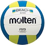 Molten Elite Beach Volleyball (FIVB Approved, Official Outdoor Volleyball of USA Volleyball, Blue/Yellow)