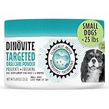 Dinovite Dog Dental Powder, Brush-Free Breath Freshener & Teeth Cleaning Dental Care Powder with Probiotics & Postbiotics, Oral Care Bad Breath Treatment, Small Dogs, Made in USA, 30 Day Supply