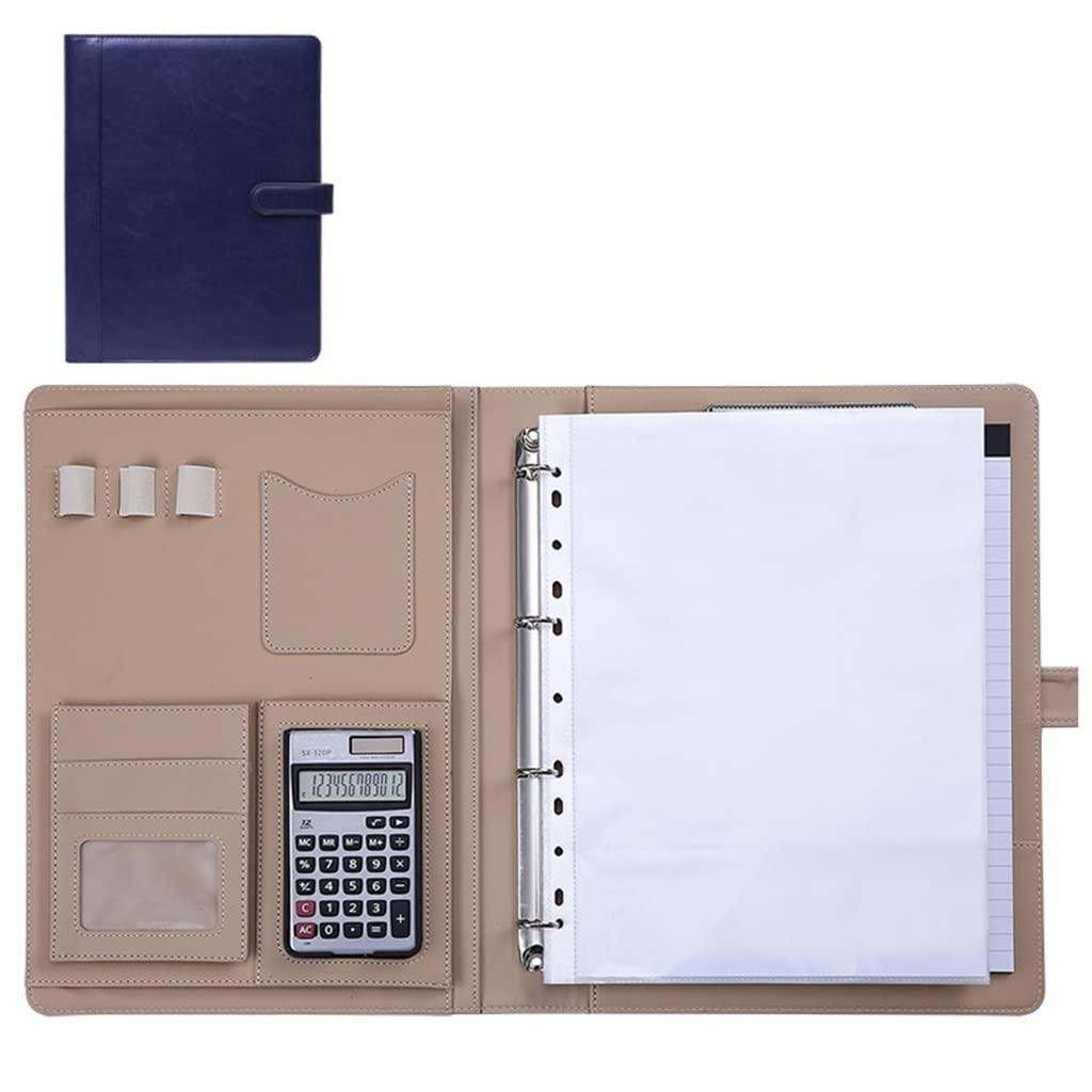 Cartella Portadocumenti Formato A4 Portafoglio Raccoglitore Padfolio Cartella Padfolio in Pelle PU Organizzatore Aziendale Professionale per Lettera A4/Blocco Note Regalo per Uomo