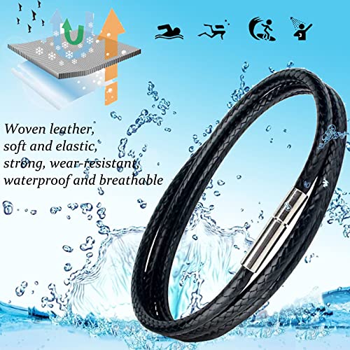 Otxas Leather Necklace Cord, 18inch-24inch Waterproof Rope Necklace for Men Women, 316L Stainless Steel Clasp, 2，3mm Width Leather Necklaces for Mens2