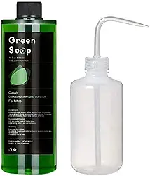 Sabonete verde de 500 ml com frasco de compressão de 236 ml para tatuagens e piercings