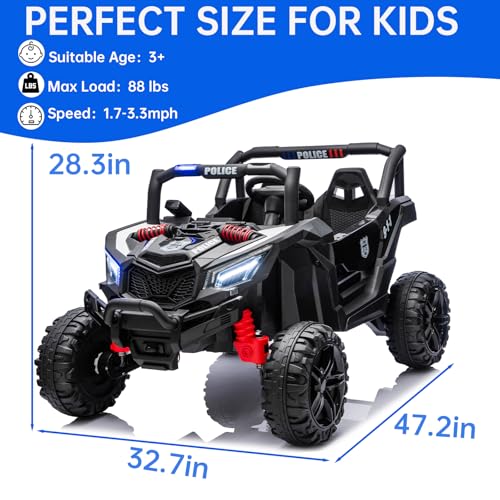 Image of Kid Police 4WD UTV 24V Ride On Toys for Big Kids 2 Seater Ride On Toys Kids