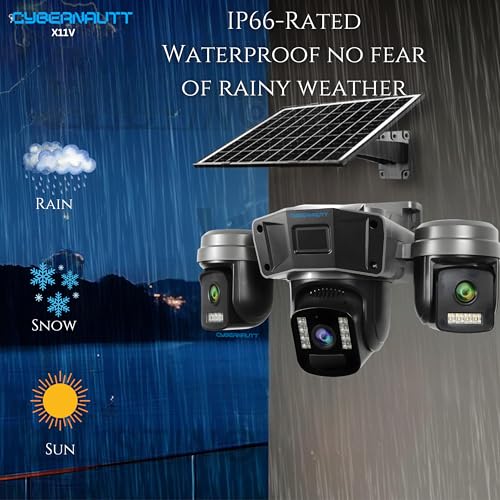 Image of XUGA-Cybernautt Series X11V 12MP PTZ Dual Solar 4G Sim Outdoor CCTV Camera | Color Night Vision | Motion Detection | Water Proof | 2 Way Talk | Use Air-tel 4G Sim