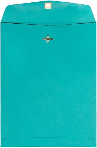 Miniatura 10 de JAM PAPER Sobres de colores con cierre de broche, 9 x 12 pulgadas, color verde, reciclado, paquete de 50 unidades