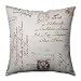 Pillow Perfect Linen/Red French Postale 18-Inch Throw Pillow