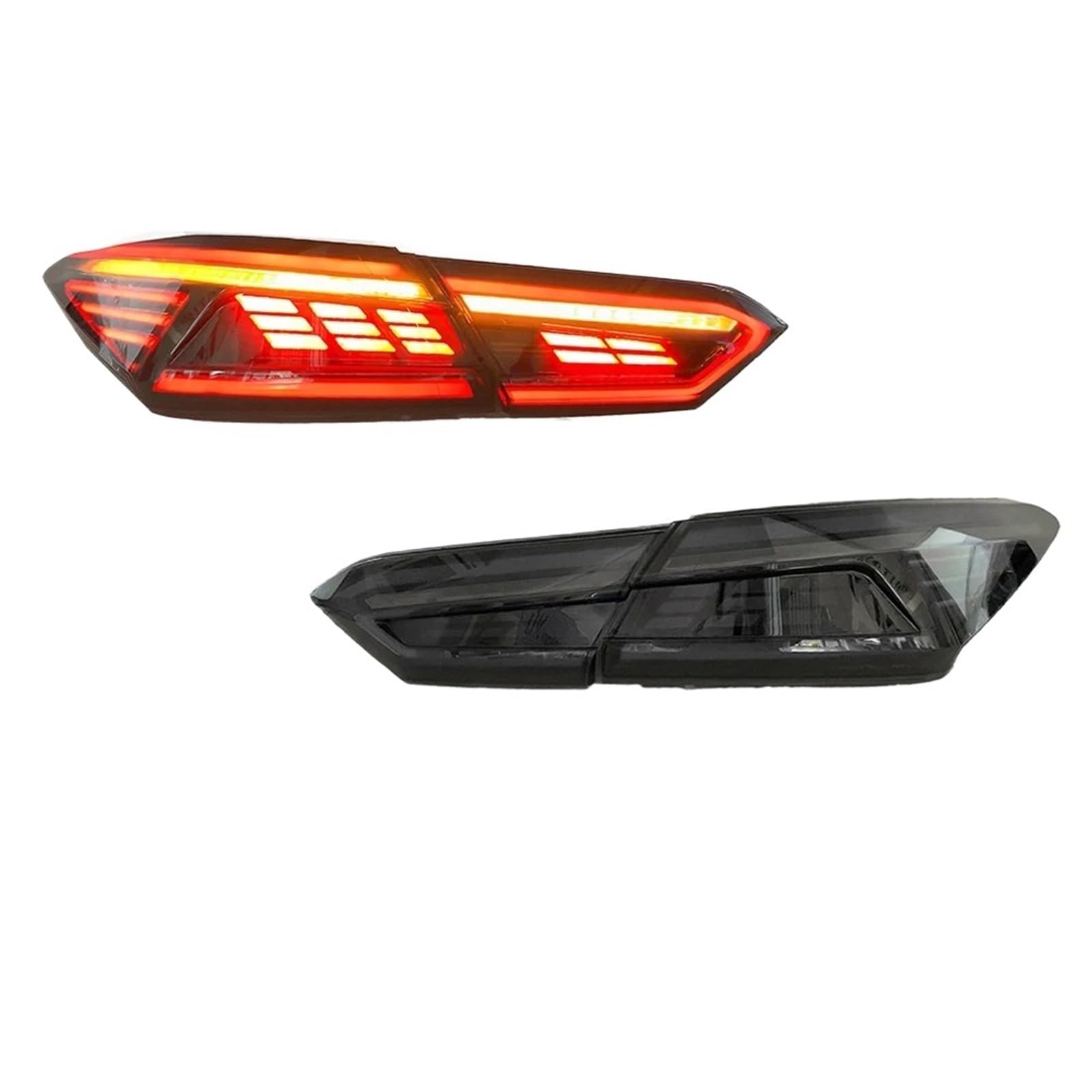 Lampa tylna zespolona Halogen światła Zestaw tylnych świateł samochodowych do Toyota Camry 2018-2021 LED Dynamiczny kierunkowskaz Animacja uruchamiania Plug And Play(Clear Inside White)