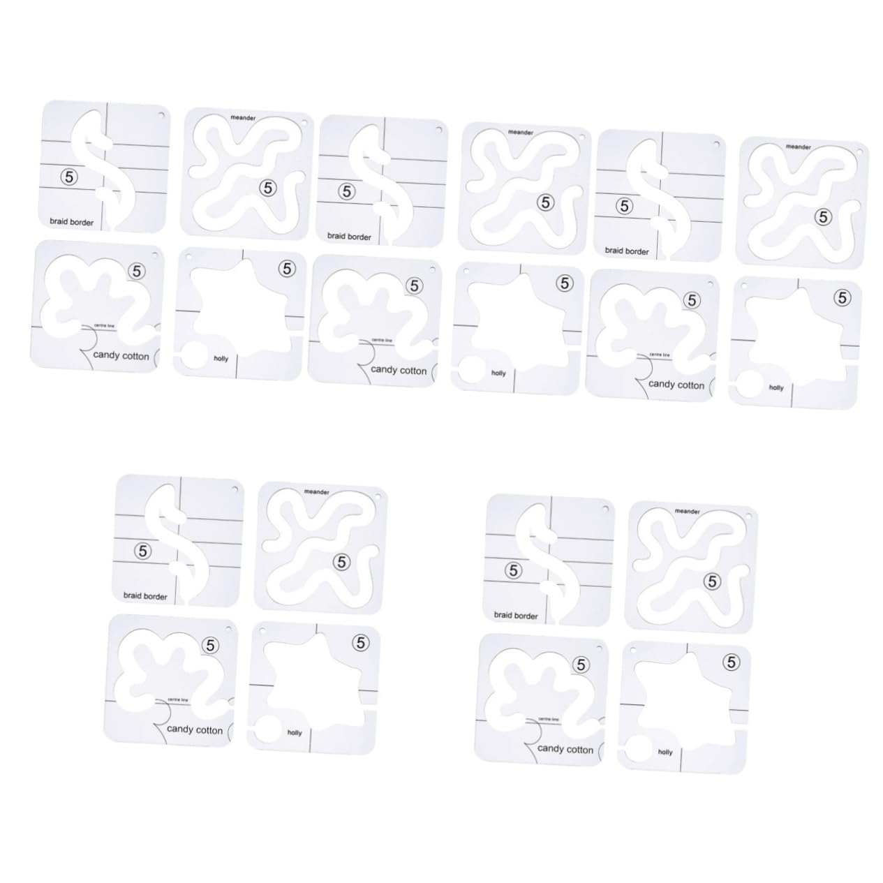 Angoily 20 Piezas Plantillas de Acolchado de Acrílico Transparente Resistentes y Duraderas para Costura DIY Patchwork y Bordado Herramientas para Costureros y al Bordado