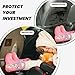 XBubupX Cute Ghost Vintage Clawfoot Bathtub Bathroom Car Seat Back Kick Protectors,2 Pack Kick Mats With Storage Pockets For Vehicles To Protect From Dirt Mud Scratches