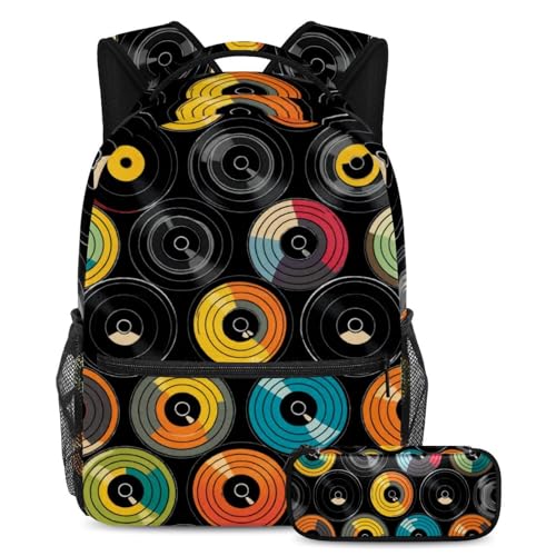 Sac à dos avec trousse anti-panne de place, l'ensemble scolaire Black Records robuste