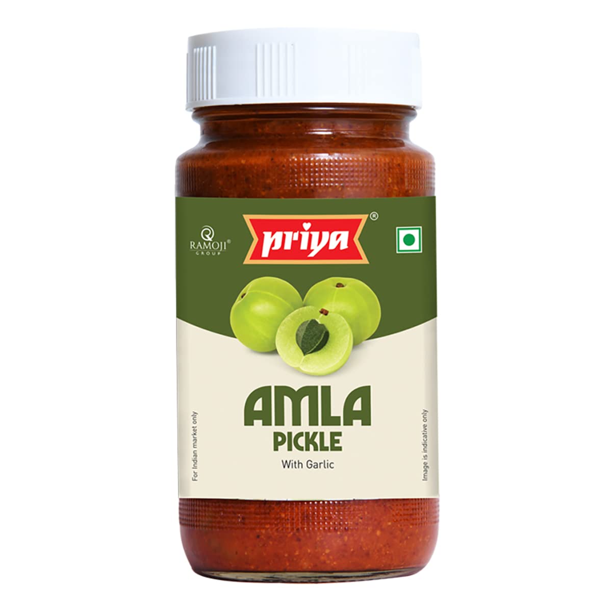 Priya Amla Pickle With Garlic,300G-Authentic Telugu Style Amla Achar|Traditional South Indian Taste|Homemade Andhra Pick