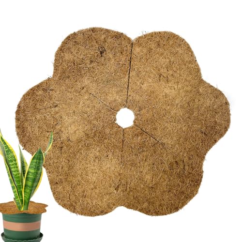 doyandader Anillos de mantillo para árboles, fibra de coco natural, disco de cubierta de suelo – Alfombrilla de fibra de coco para protección de árboles, para paisajismo, jardín, exterior, interior
