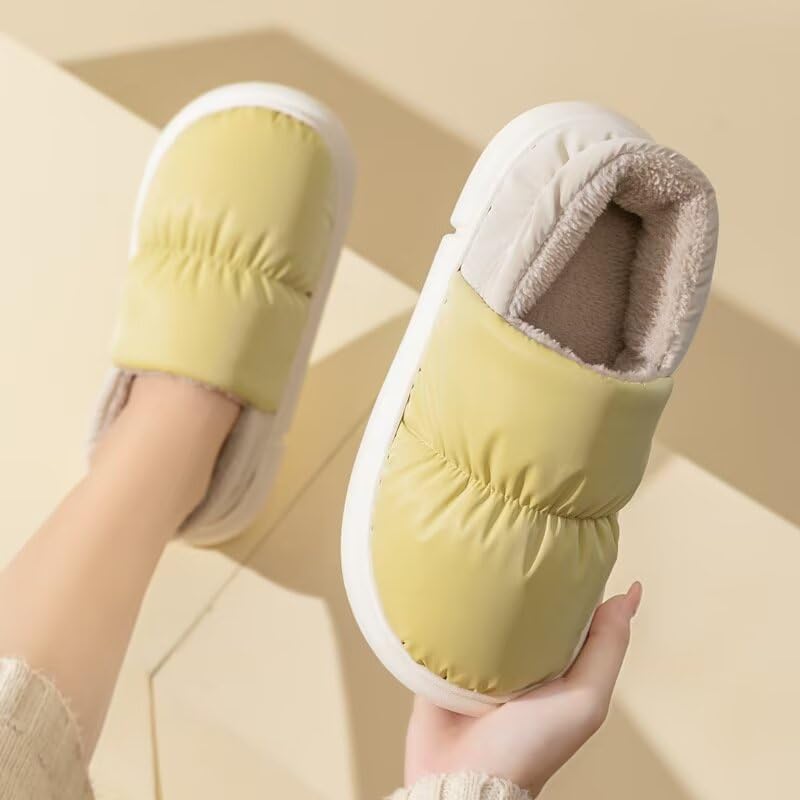 Women's Men's Wrap Heel Concise Winter Indoor Slippers3