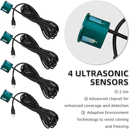Image of LCD Parking Sensor Kit - Displays Data on Original Screen, Easy Rear Installation, Compatible with All Camera Formats (AHD, CVBS), 18 Probe Colors to Match Any Vehicle(Green)