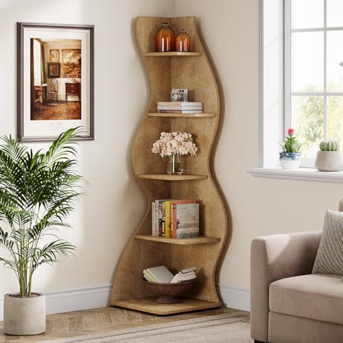 Tribesigns コーナー棚 本棚 コーナーラック オープンラック 収納ラック 幅50㎝ おしゃれ (ナチュラルオーク)