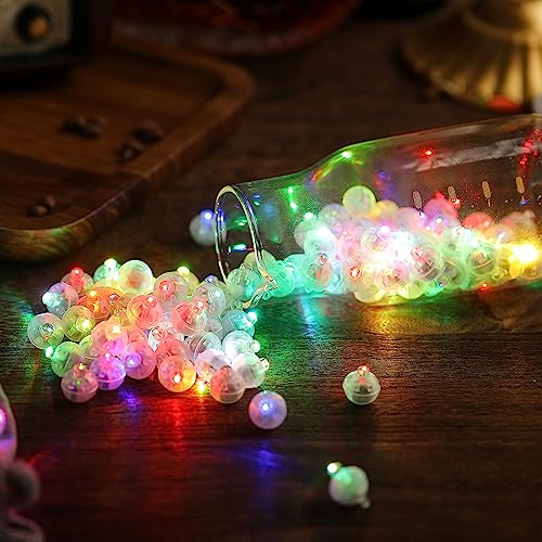 Image of Aogist 100Pcs Warm White Balloon Lights with Hook,Long Standby Time,Waterproof Mini Light for Birthday Party Wedding Christmas Halloween Easter Decorative (Flash)