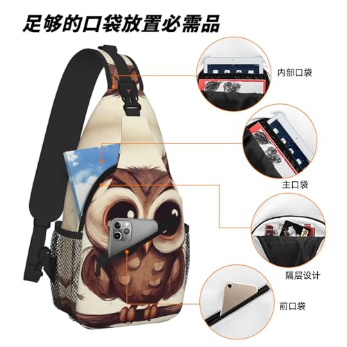 Bolso bandolera con diseño de búho para hombre y mujer miniatura 6