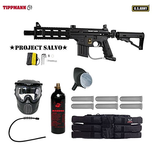 Maddog Tippmann U.S. Army Project Salvo Titanium Paintball Gun Package - Black
